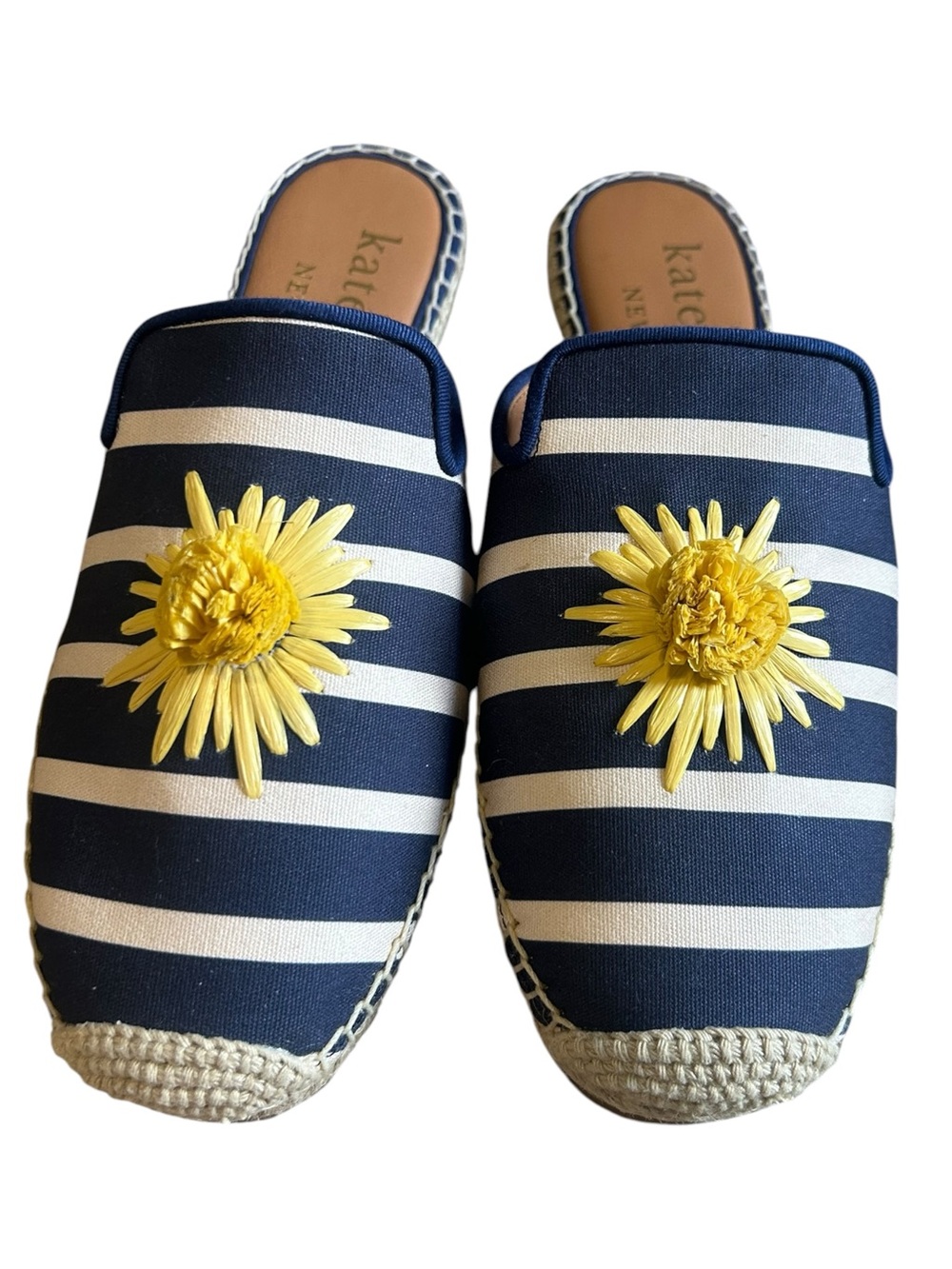 Kate Spade Solero Stripe Espadrille Mule Slides Sun Flower 6.5 - Picture 4 of 10